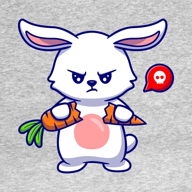 Cute Angry Rabbit Break Carrot Cartoon by Catalyst Labs